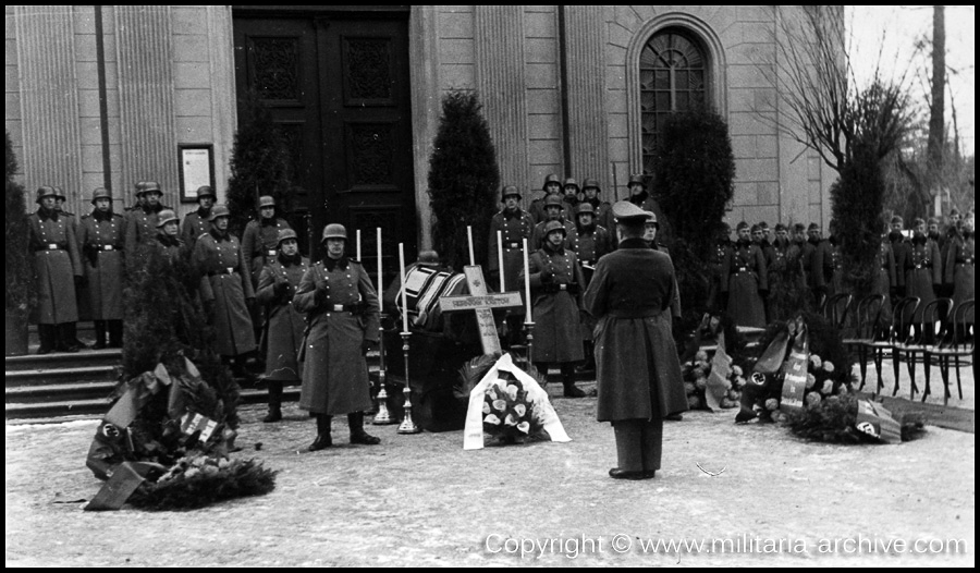 Polizei Bataillon 106, 9.Komp, Krakau, Poland 1940. Funeral of Polizei-Wachtmeister Hermann Christian Kaetow, died 23.02.1940, Witkowice bei Krakau.