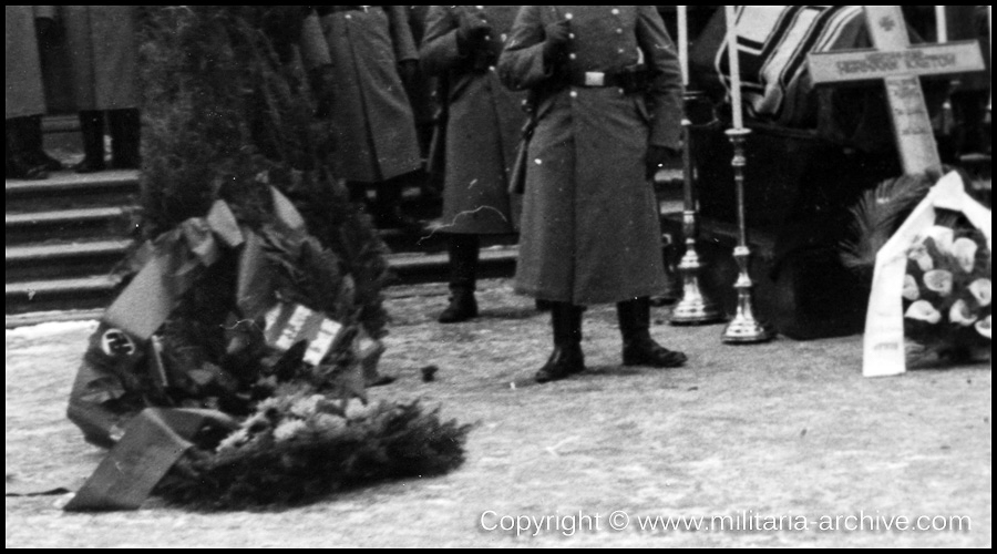 Polizei Bataillon 106, 9.Komp, Krakau, Poland 1940. Funeral of Polizei-Wachtmeister Hermann Christian Kaetow, died 23.02.1940, Witkowice bei Krakau.