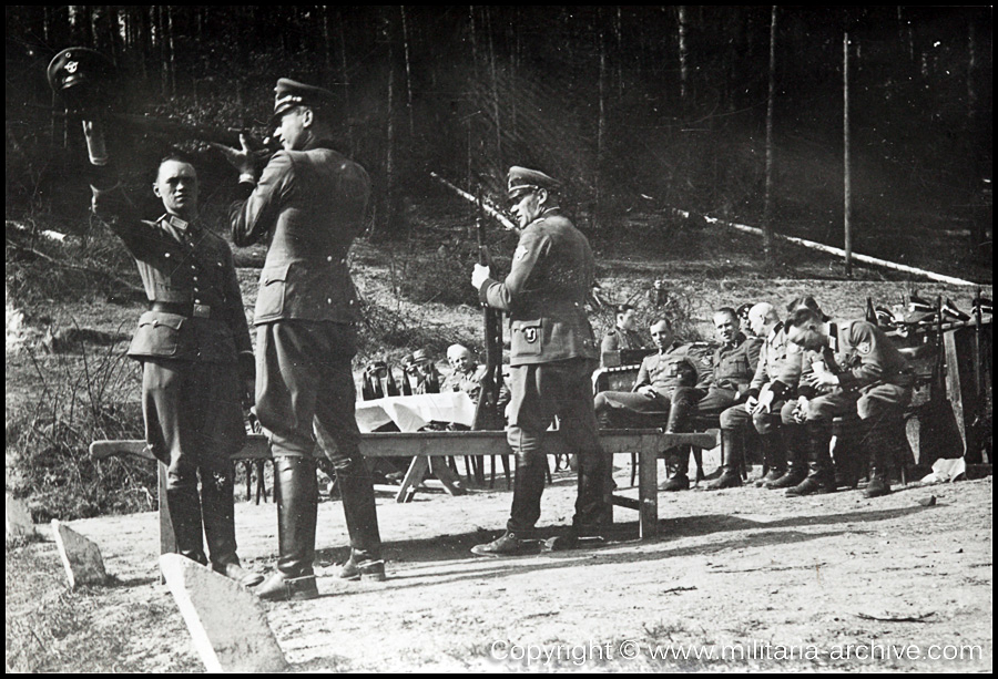 Pol.-Batl.205 Bataillonskommandeur Major d.SchP. Max Stahl at Shooting exercise Kladno April-May 1940