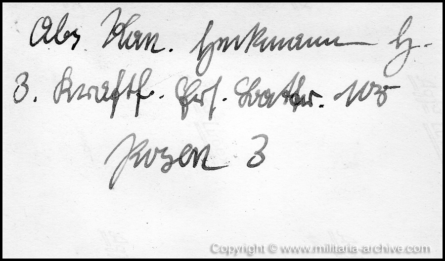 Pol.-Ausbildungs-Batl. Deggingen, 3 Zug, 4.Kp. 1940. 'Abs. Kan (Kamerad) Heckmann H. 3. Kraftfahr Ersatz Battterie 103 Posen 3'