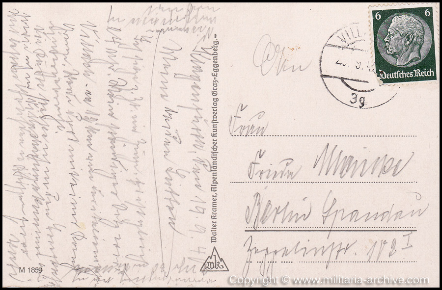 Collection of over180 items of Feldpost, Letters, Postcards, Telegraphs belonging to Polizei Obersekretär Adolf Meinke. The period covered includes 3.Komp, Pol.Btl.181, Polizei-Bataillon 2, 1. Kompanie Pol.Rgt 1, Pol.Rgt 14.