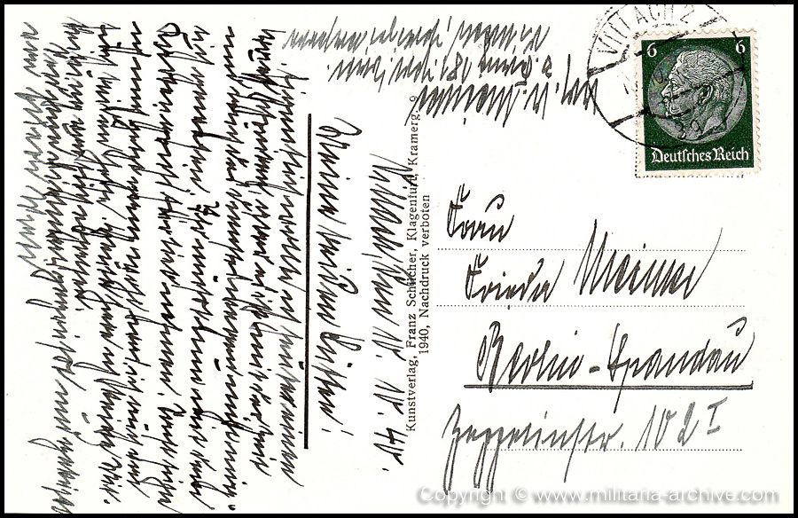 Collection of over180 items of Feldpost, Letters, Postcards, Telegraphs belonging to Polizei Obersekretär Adolf Meinke. The period covered includes 3.Komp, Pol.Btl.181, Polizei-Bataillon 2, 1. Kompanie Pol.Rgt 1, Pol.Rgt 14.