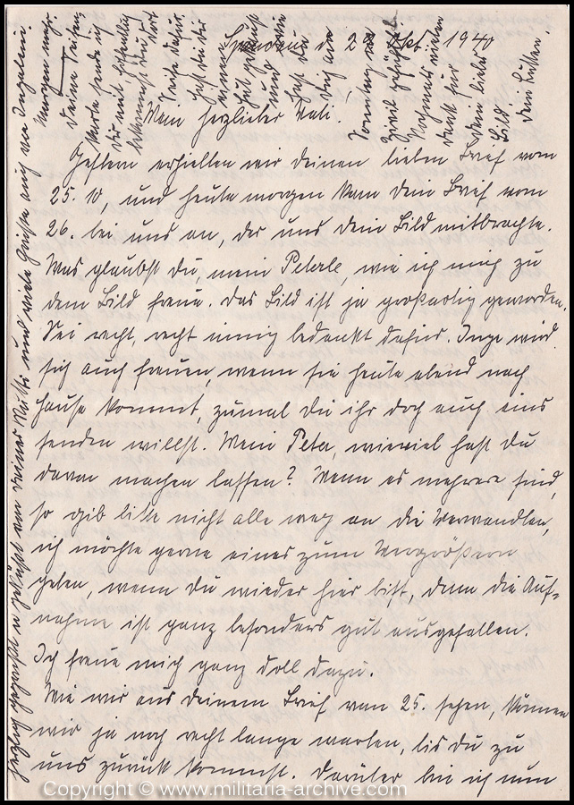 Collection of over180 items of Feldpost, Letters, Postcards, Telegraphs belonging to Polizei Obersekretär Adolf Meinke. The period covered includes 3.Komp, Pol.Btl.181, Polizei-Bataillon 2, 1. Kompanie Pol.Rgt 1, Pol.Rgt 14.