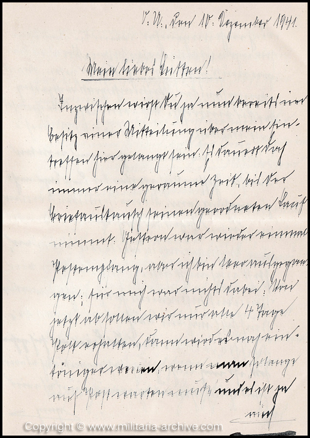 Collection of over180 items of Feldpost, Letters, Postcards, Telegraphs belonging to Polizei Obersekretär Adolf Meinke. The period covered includes 3.Komp, Pol.Btl.181, Polizei-Bataillon 2, 1. Kompanie Pol.Rgt 1, Pol.Rgt 14.