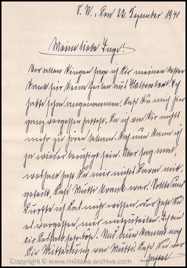 Collection of over180 items of Feldpost, Letters, Postcards, Telegraphs belonging to Polizei Obersekretär Adolf Meinke. The period covered includes 3.Komp, Pol.Btl.181, Polizei-Bataillon 2, 1. Kompanie Pol.Rgt 1, Pol.Rgt 14.