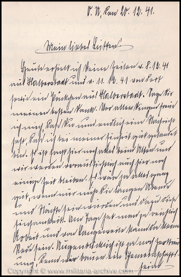 Collection of over180 items of Feldpost, Letters, Postcards, Telegraphs belonging to Polizei Obersekretär Adolf Meinke. The period covered includes 3.Komp, Pol.Btl.181, Polizei-Bataillon 2, 1. Kompanie Pol.Rgt 1, Pol.Rgt 14.