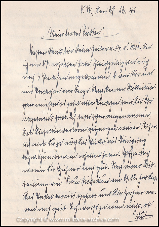 Collection of over180 items of Feldpost, Letters, Postcards, Telegraphs belonging to Polizei Obersekretär Adolf Meinke. The period covered includes 3.Komp, Pol.Btl.181, Polizei-Bataillon 2, 1. Kompanie Pol.Rgt 1, Pol.Rgt 14.