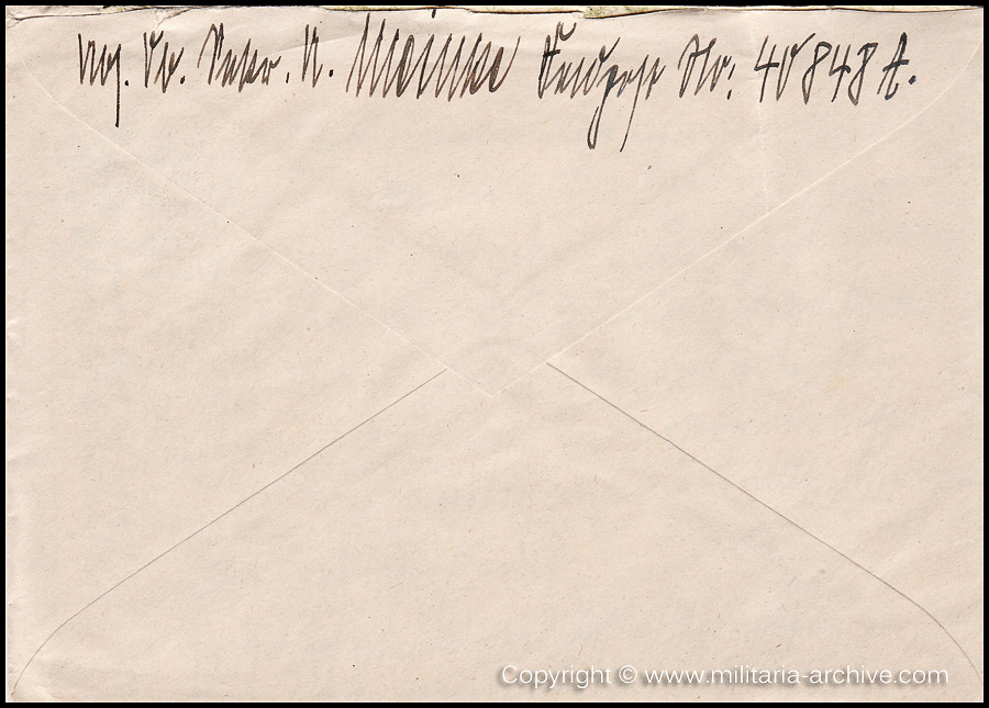 Collection of over180 items of Feldpost, Letters, Postcards, Telegraphs belonging to Polizei Obersekretär Adolf Meinke. The period covered includes 3.Komp, Pol.Btl.181, Polizei-Bataillon 2, 1. Kompanie Pol.Rgt 1, Pol.Rgt 14.