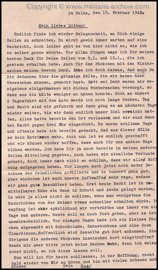 Collection of over180 items of Feldpost, Letters, Postcards, Telegraphs belonging to Polizei Obersekretär Adolf Meinke. The period covered includes 3.Komp, Pol.Btl.181, Polizei-Bataillon 2, 1. Kompanie Pol.Rgt 1, Pol.Rgt 14.