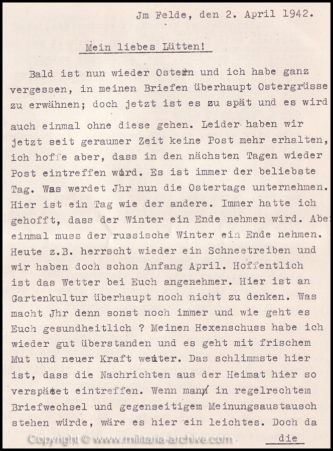 Collection of over180 items of Feldpost, Letters, Postcards, Telegraphs belonging to Polizei Obersekretär Adolf Meinke. The period covered includes 3.Komp, Pol.Btl.181, Polizei-Bataillon 2, 1. Kompanie Pol.Rgt 1, Pol.Rgt 14.