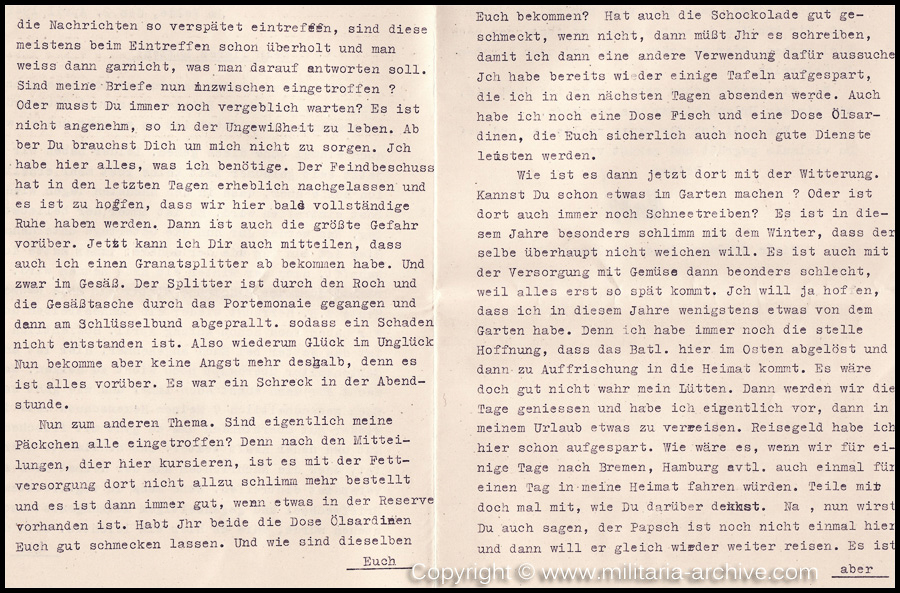 Collection of over180 items of Feldpost, Letters, Postcards, Telegraphs belonging to Polizei Obersekretär Adolf Meinke. The period covered includes 3.Komp, Pol.Btl.181, Polizei-Bataillon 2, 1. Kompanie Pol.Rgt 1, Pol.Rgt 14.