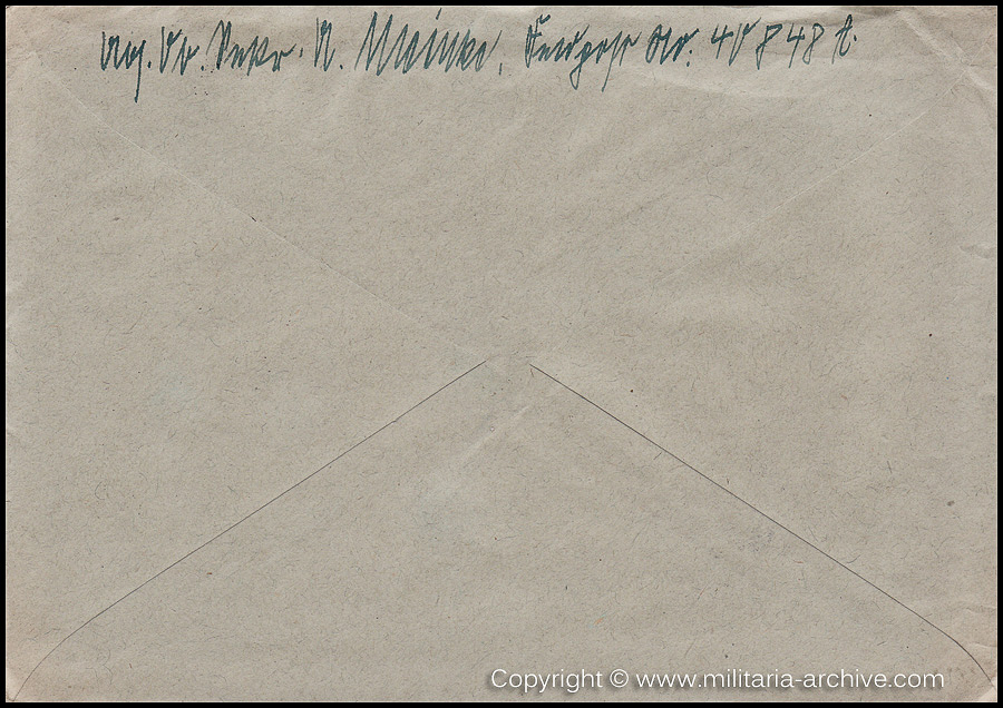 Collection of over180 items of Feldpost, Letters, Postcards, Telegraphs belonging to Polizei Obersekretär Adolf Meinke. The period covered includes 3.Komp, Pol.Btl.181, Polizei-Bataillon 2, 1. Kompanie Pol.Rgt 1, Pol.Rgt 14.