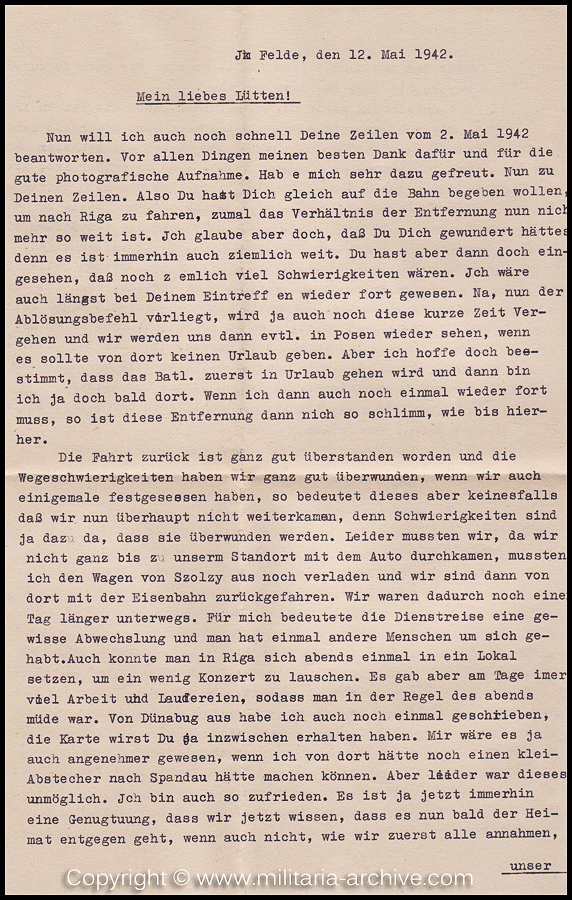 Collection of over180 items of Feldpost, Letters, Postcards, Telegraphs belonging to Polizei Obersekretär Adolf Meinke. The period covered includes 3.Komp, Pol.Btl.181, Polizei-Bataillon 2, 1. Kompanie Pol.Rgt 1, Pol.Rgt 14.