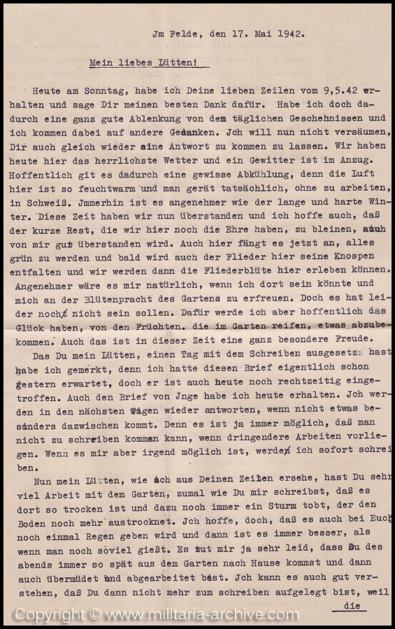 Collection of over180 items of Feldpost, Letters, Postcards, Telegraphs belonging to Polizei Obersekretär Adolf Meinke. The period covered includes 3.Komp, Pol.Btl.181, Polizei-Bataillon 2, 1. Kompanie Pol.Rgt 1, Pol.Rgt 14.