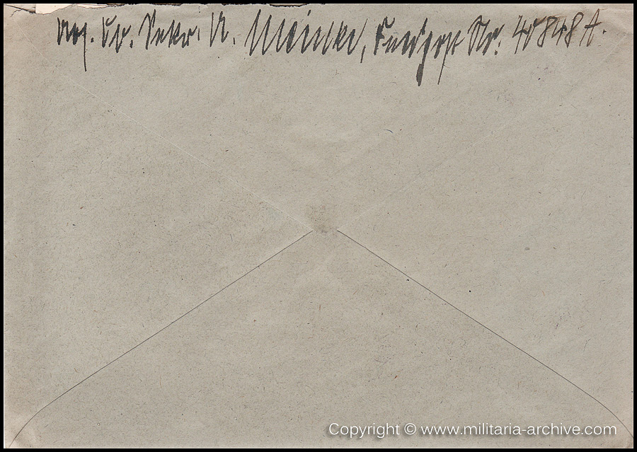 Collection of over180 items of Feldpost, Letters, Postcards, Telegraphs belonging to Polizei Obersekretär Adolf Meinke. The period covered includes 3.Komp, Pol.Btl.181, Polizei-Bataillon 2, 1. Kompanie Pol.Rgt 1, Pol.Rgt 14.