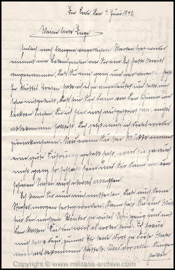 Collection of over180 items of Feldpost, Letters, Postcards, Telegraphs belonging to Polizei Obersekretär Adolf Meinke. The period covered includes 3.Komp, Pol.Btl.181, Polizei-Bataillon 2, 1. Kompanie Pol.Rgt 1, Pol.Rgt 14.