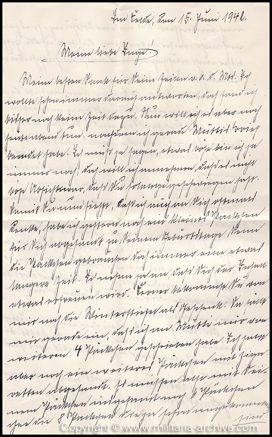 Collection of over180 items of Feldpost, Letters, Postcards, Telegraphs belonging to Polizei Obersekretär Adolf Meinke. The period covered includes 3.Komp, Pol.Btl.181, Polizei-Bataillon 2, 1. Kompanie Pol.Rgt 1, Pol.Rgt 14.