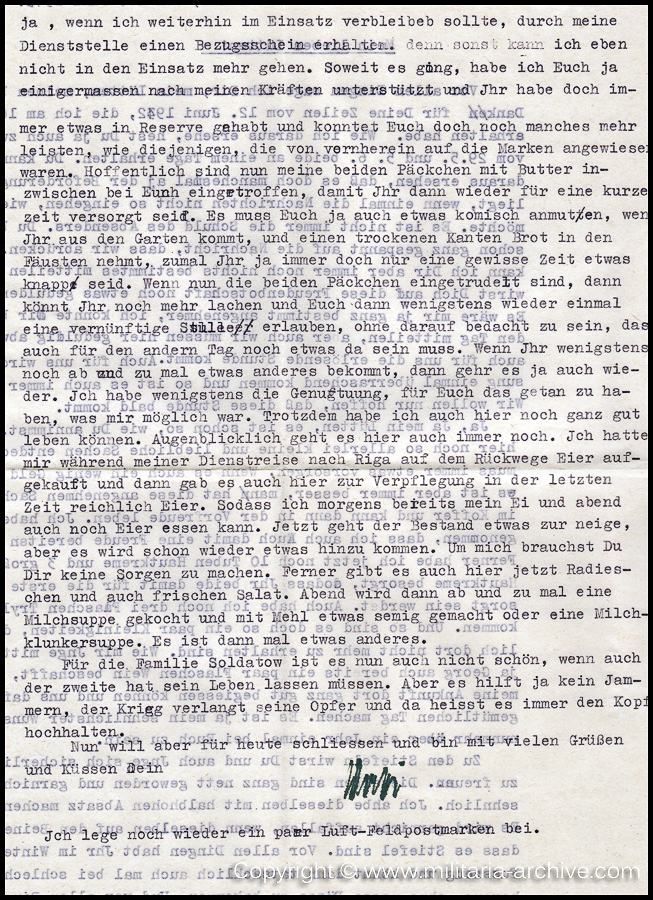 Collection of over180 items of Feldpost, Letters, Postcards, Telegraphs belonging to Polizei Obersekretär Adolf Meinke. The period covered includes 3.Komp, Pol.Btl.181, Polizei-Bataillon 2, 1. Kompanie Pol.Rgt 1, Pol.Rgt 14.