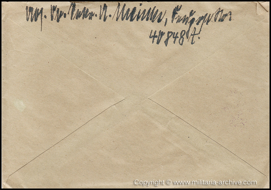 Collection of over180 items of Feldpost, Letters, Postcards, Telegraphs belonging to Polizei Obersekretär Adolf Meinke. The period covered includes 3.Komp, Pol.Btl.181, Polizei-Bataillon 2, 1. Kompanie Pol.Rgt 1, Pol.Rgt 14.