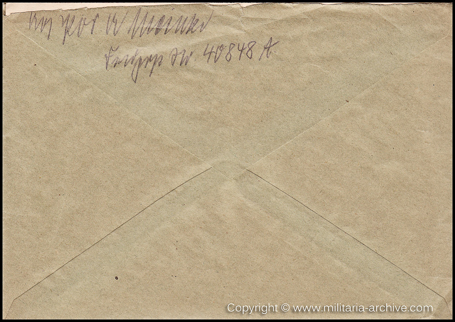 Collection of over180 items of Feldpost, Letters, Postcards, Telegraphs belonging to Polizei Obersekretär Adolf Meinke. The period covered includes 3.Komp, Pol.Btl.181, Polizei-Bataillon 2, 1. Kompanie Pol.Rgt 1, Pol.Rgt 14.