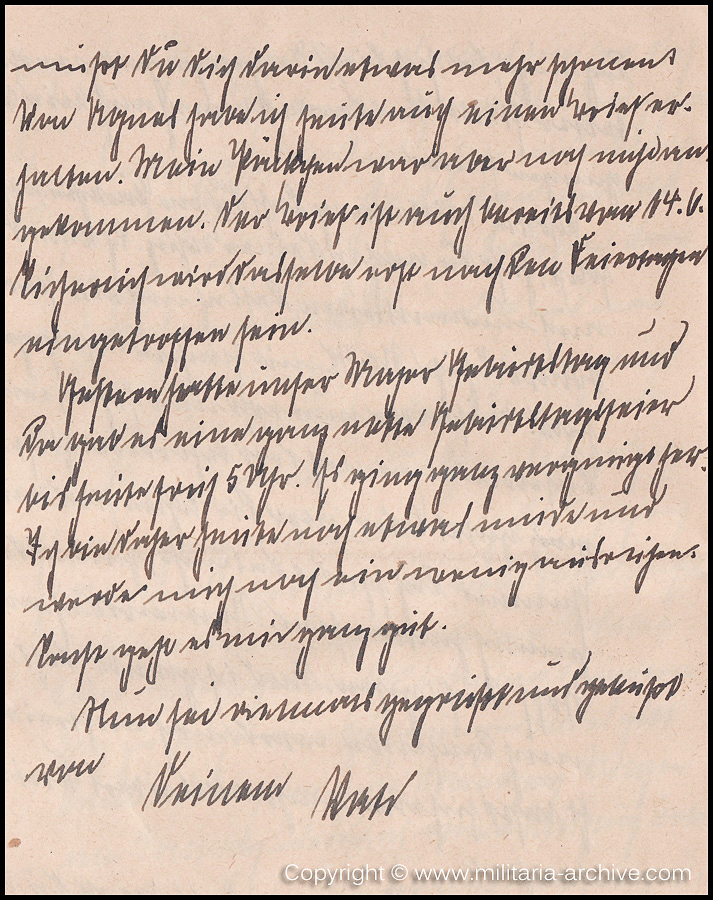 Collection of over180 items of Feldpost, Letters, Postcards, Telegraphs belonging to Polizei Obersekretär Adolf Meinke. The period covered includes 3.Komp, Pol.Btl.181, Polizei-Bataillon 2, 1. Kompanie Pol.Rgt 1, Pol.Rgt 14.