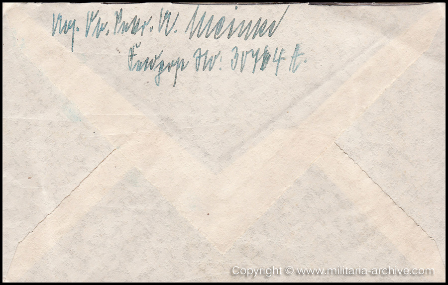 Collection of over180 items of Feldpost, Letters, Postcards, Telegraphs belonging to Polizei Obersekretär Adolf Meinke. The period covered includes 3.Komp, Pol.Btl.181, Polizei-Bataillon 2, 1. Kompanie Pol.Rgt 1, Pol.Rgt 14.