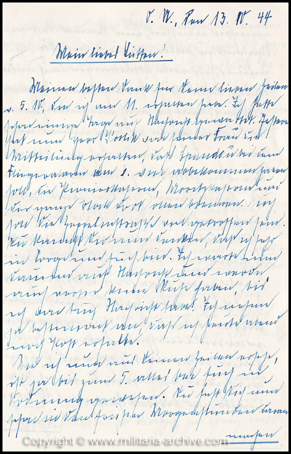 Collection of over180 items of Feldpost, Letters, Postcards, Telegraphs belonging to Polizei Obersekretär Adolf Meinke. The period covered includes 3.Komp, Pol.Btl.181, Polizei-Bataillon 2, 1. Kompanie Pol.Rgt 1, Pol.Rgt 14.