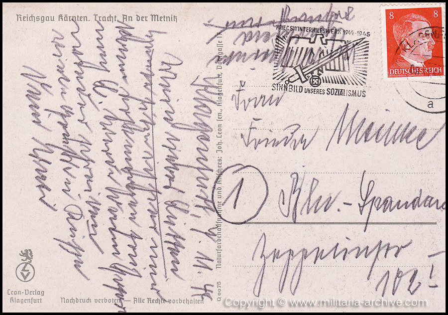 Collection of over180 items of Feldpost, Letters, Postcards, Telegraphs belonging to Polizei Obersekretär Adolf Meinke. The period covered includes 3.Komp, Pol.Btl.181, Polizei-Bataillon 2, 1. Kompanie Pol.Rgt 1, Pol.Rgt 14.