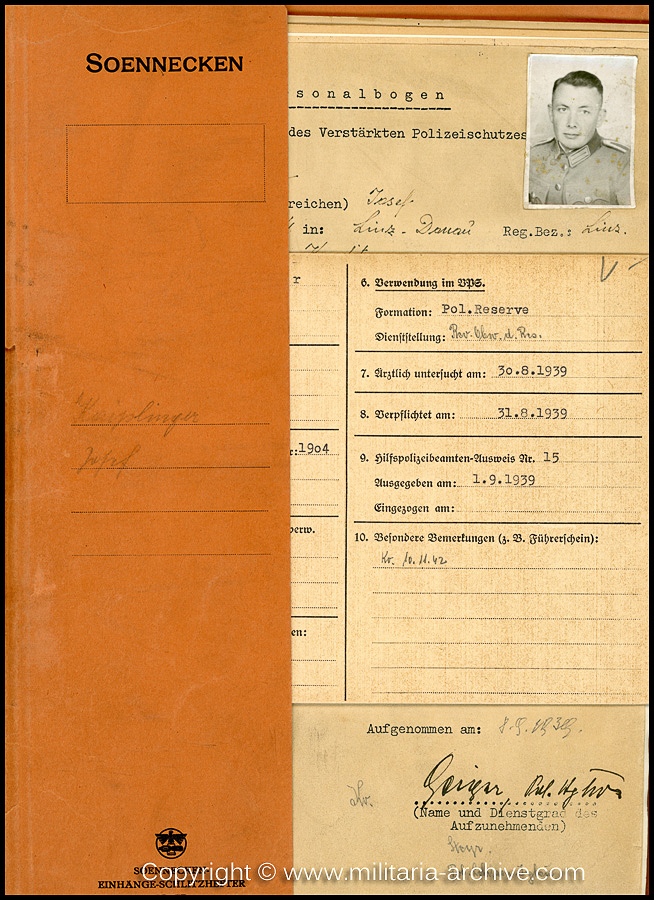 Zugwachtm.d.SchP.d.Res. Josef Kaiplinger, 12./SS-Pol.Rgt.26