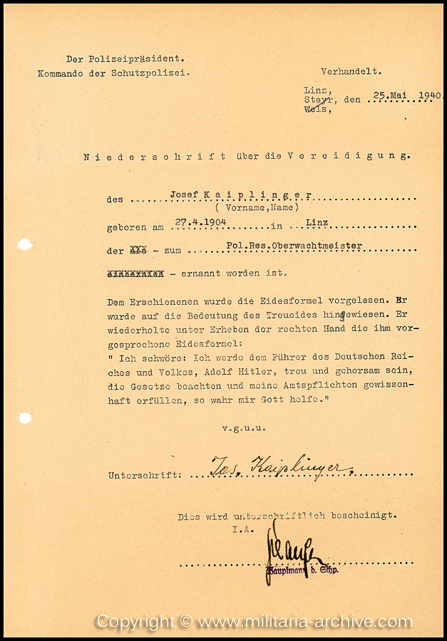 Zugwachtm.d.SchP.d.Res. Josef Kaiplinger, 12./SS-Pol.Rgt.26