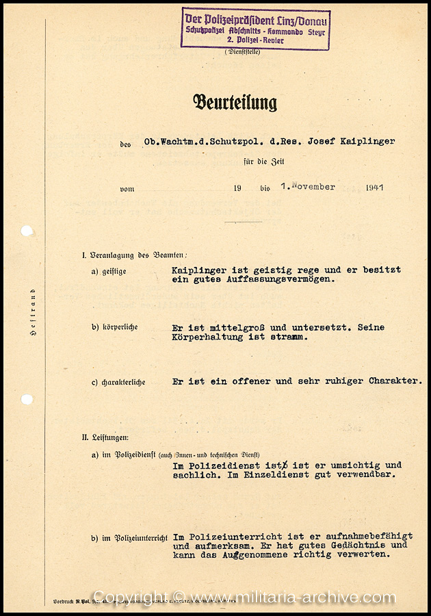 Zugwachtm.d.SchP.d.Res. Josef Kaiplinger, 12./SS-Pol.Rgt.26