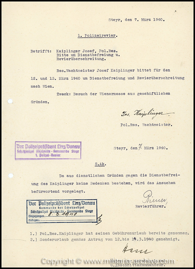 Zugwachtm.d.SchP.d.Res. Josef Kaiplinger, 12./SS-Pol.Rgt.26