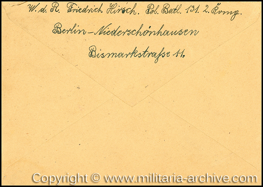 POL.-Wachtmeister Friedrich Hirsch 1940-1941 2.kp, Polizei-Bataillon 131