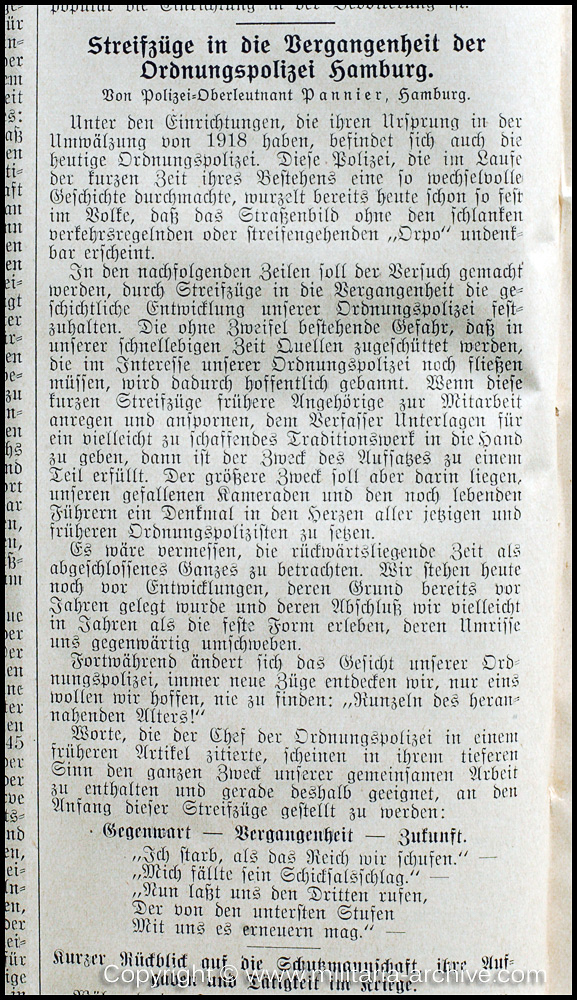 Deutsche Polizei Archiv 25th March 1929