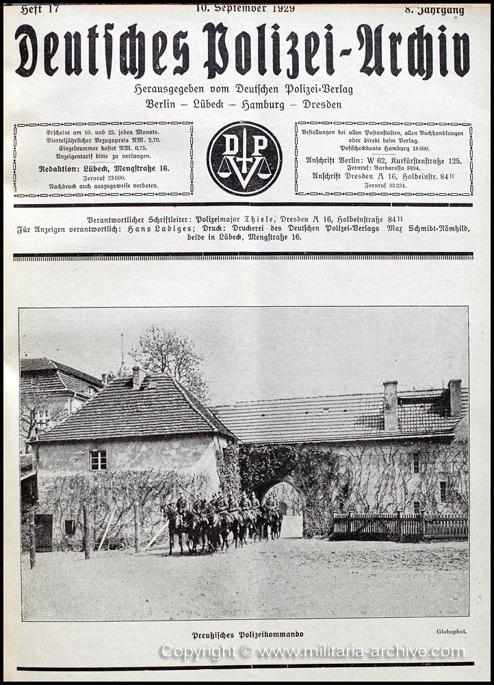 Deutsche Polizei Archiv 10th September 1929