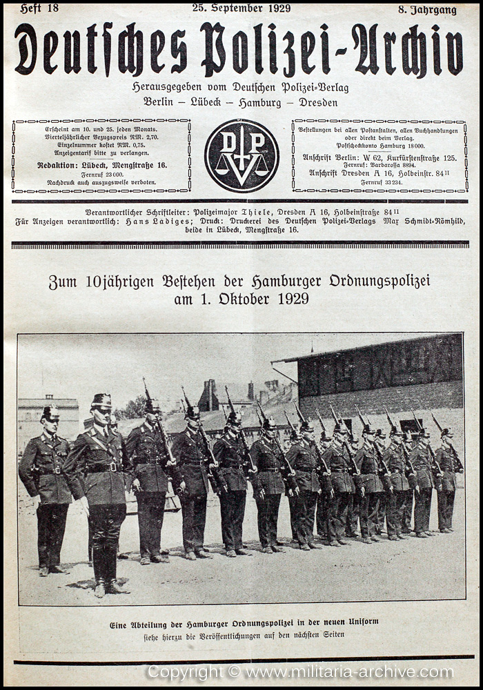 Deutsche Polizei Archiv 25th September 1929