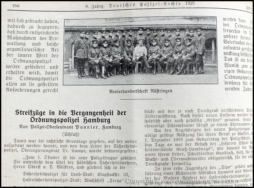 Deutsche Polizei Archiv 10th November 1929