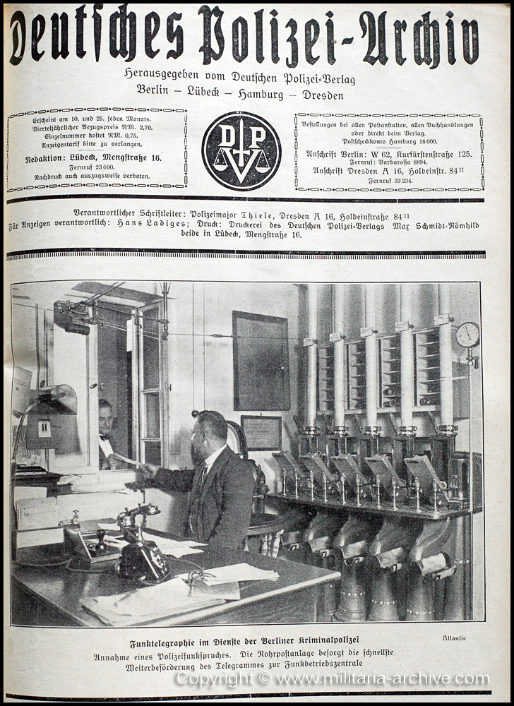 Deutsche Polizei Archiv 10th December 1929